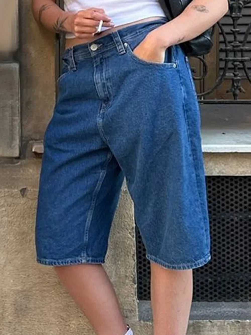 Urban casual regular washed loose women's denim pants - V.I.P Digital Presence