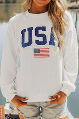 US Flag Corded Long Sleeve Sweatshirt - V.I.P Digital Presence