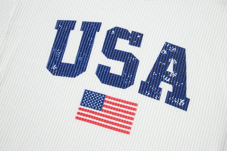 US Flag Corded Long Sleeve Sweatshirt - V.I.P Digital Presence