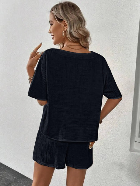 V-Neck Half Sleeve Top and Shorts Set - V.I.P Digital Presence