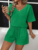 V-Neck Half Sleeve Top and Shorts Set - V.I.P Digital Presence