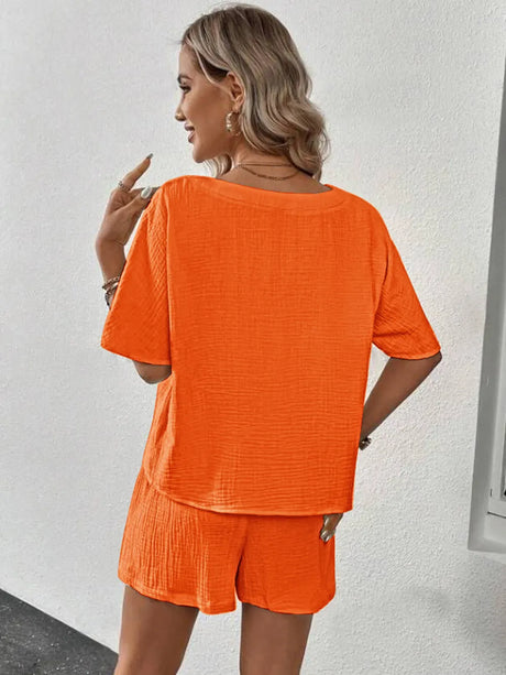 V-Neck Half Sleeve Top and Shorts Set - V.I.P Digital Presence