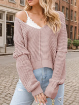 V-Neck Long Sleeve Sweater - V.I.P Digital Presence