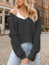 V-Neck Long Sleeve Sweater - V.I.P Digital Presence