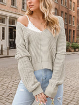V-Neck Long Sleeve Sweater - V.I.P Digital Presence