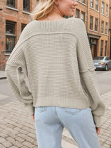 V-Neck Long Sleeve Sweater - V.I.P Digital Presence