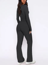 V-Neck Long Sleeve Top and Pants Set - V.I.P Digital Presence