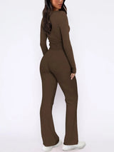 V-Neck Long Sleeve Top and Pants Set - V.I.P Digital Presence