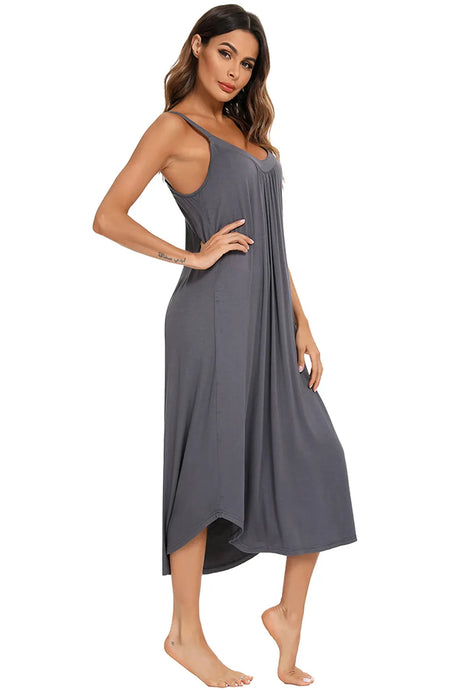 V-Neck Midi Lounge Dress - V.I.P Digital Presence