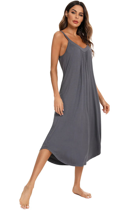 V-Neck Midi Lounge Dress - V.I.P Digital Presence