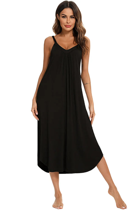 V-Neck Midi Lounge Dress - V.I.P Digital Presence