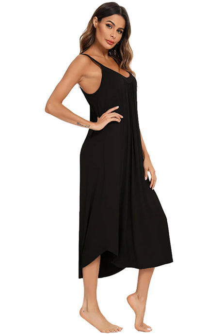V-Neck Midi Lounge Dress - V.I.P Digital Presence
