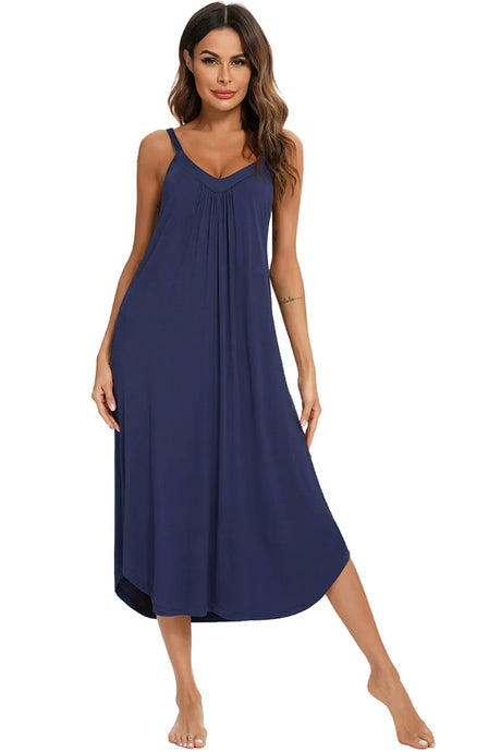V-Neck Midi Lounge Dress - V.I.P Digital Presence