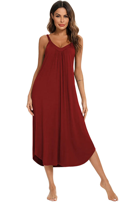V-Neck Midi Lounge Dress - V.I.P Digital Presence