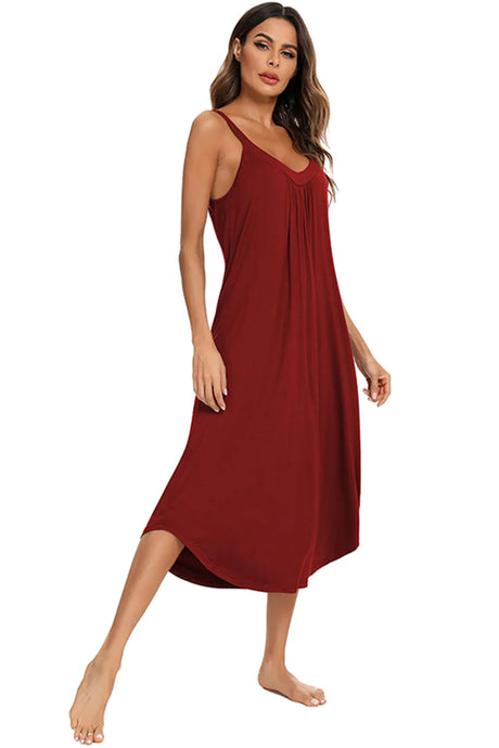 V-Neck Midi Lounge Dress - V.I.P Digital Presence