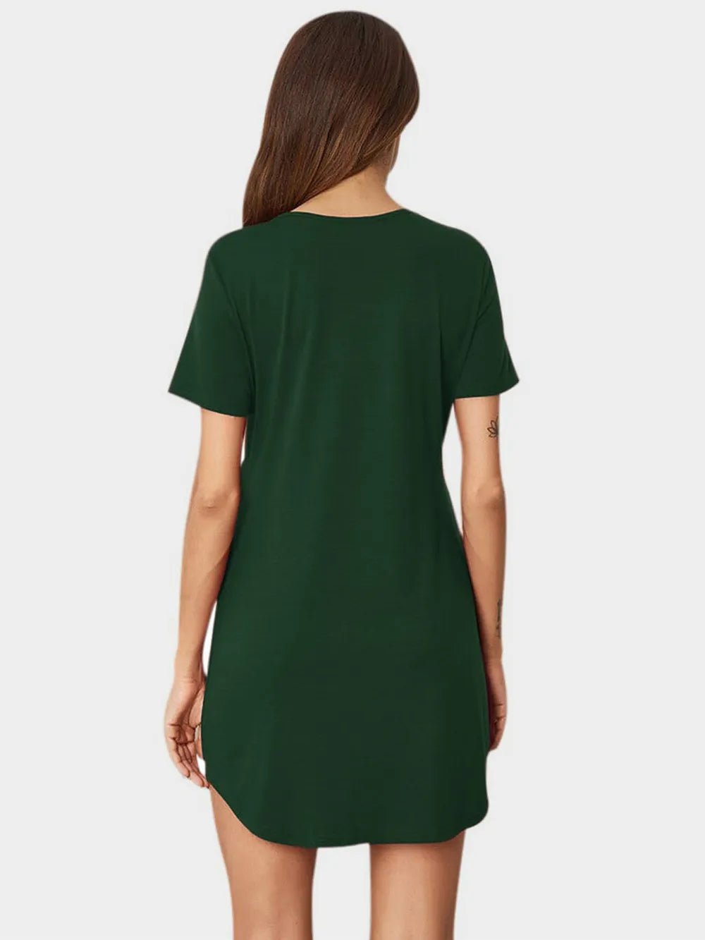 V-Neck Short Sleeve Lounge Dress - V.I.P Digital Presence