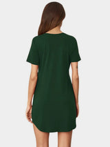 V-Neck Short Sleeve Lounge Dress - V.I.P Digital Presence