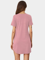 V-Neck Short Sleeve Lounge Dress - V.I.P Digital Presence