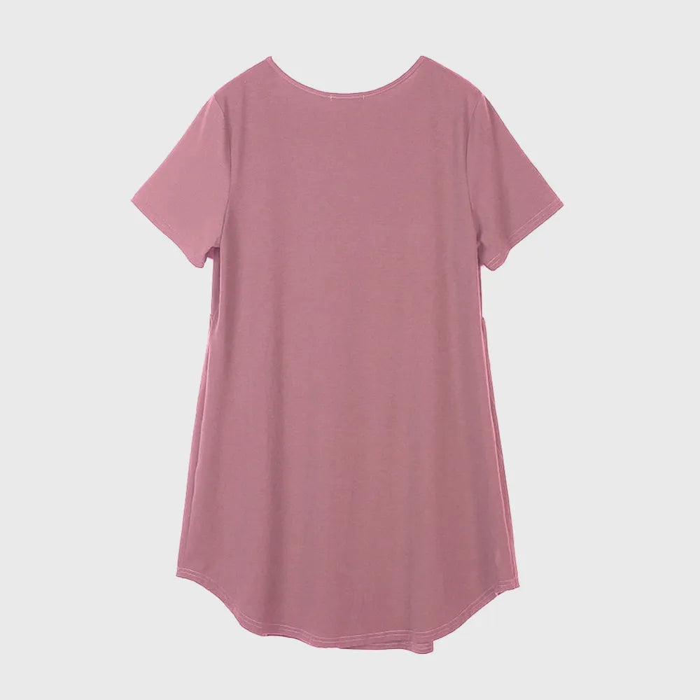 V-Neck Short Sleeve Lounge Dress - V.I.P Digital Presence