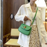 Vintage Saddle Bag with Bamboo Handle Messenger Bag Leather Handbag Shoulder Bag Crossbody Bag Gift for Valentine's Day - V.I.P Digital Presence