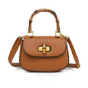 Vintage Saddle Bag with Bamboo Handle Messenger Bag Leather Handbag Shoulder Bag Crossbody Bag Gift for Valentine's Day - V.I.P Digital Presence