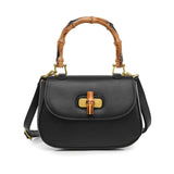 Vintage Saddle Bag with Bamboo Handle Messenger Bag Leather Handbag Shoulder Bag Crossbody Bag Gift for Valentine's Day - V.I.P Digital Presence