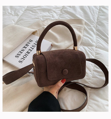 Vintage Scrub PU Leather Small Crossbody Suede Shoulder Bags for Women Winter Luxury Designer Tote Purses And Handbags - V.I.P Digital Presence