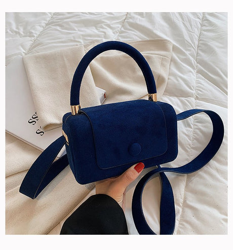 Vintage Scrub PU Leather Small Crossbody Suede Shoulder Bags for Women Winter Luxury Designer Tote Purses And Handbags - V.I.P Digital Presence