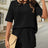 Waffle-Knit Half Sleeve Top and Shorts Set - V.I.P Digital Presence