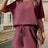 Waffle-Knit Half Sleeve Top and Shorts Set - V.I.P Digital Presence