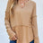 Waffle-Knit Notched Long Sleeve T-Shirt - V.I.P Digital Presence