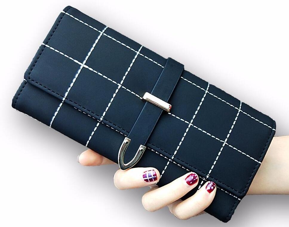 Wallets Long With Plaid PU Leather Fashion Hasp Coin Purse Phone Bag 10 Card Holders Female Wallet for girls ladies - V.I.P Digital Presence