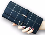 Wallets Long With Plaid PU Leather Fashion Hasp Coin Purse Phone Bag 10 Card Holders Female Wallet for girls ladies - V.I.P Digital Presence