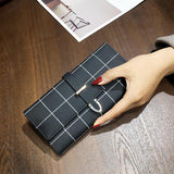 Wallets Long With Plaid PU Leather Fashion Hasp Coin Purse Phone Bag 10 Card Holders Female Wallet for girls ladies - V.I.P Digital Presence