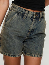 Washed High Rise Denim Shorts - V.I.P Digital Presence