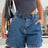 Washed High Rise Denim Shorts - V.I.P Digital Presence