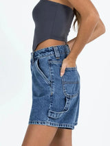 Washed High Rise Denim Shorts - V.I.P Digital Presence
