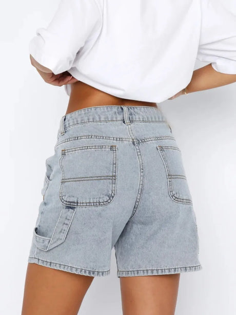 Washed High Rise Denim Shorts - V.I.P Digital Presence