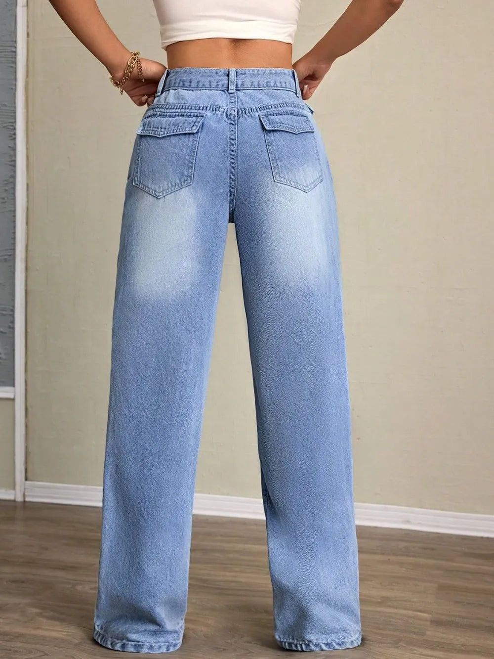Washed High Waist Jeans - V.I.P Digital Presence
