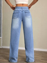 Washed High Waist Jeans - V.I.P Digital Presence