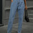 Washed pearl denim straight leg pants - V.I.P Digital Presence
