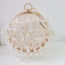 Waterdrop shaped acrylic multi-color selection circular metal birdcage hand-held dinner bag - V.I.P Digital Presence