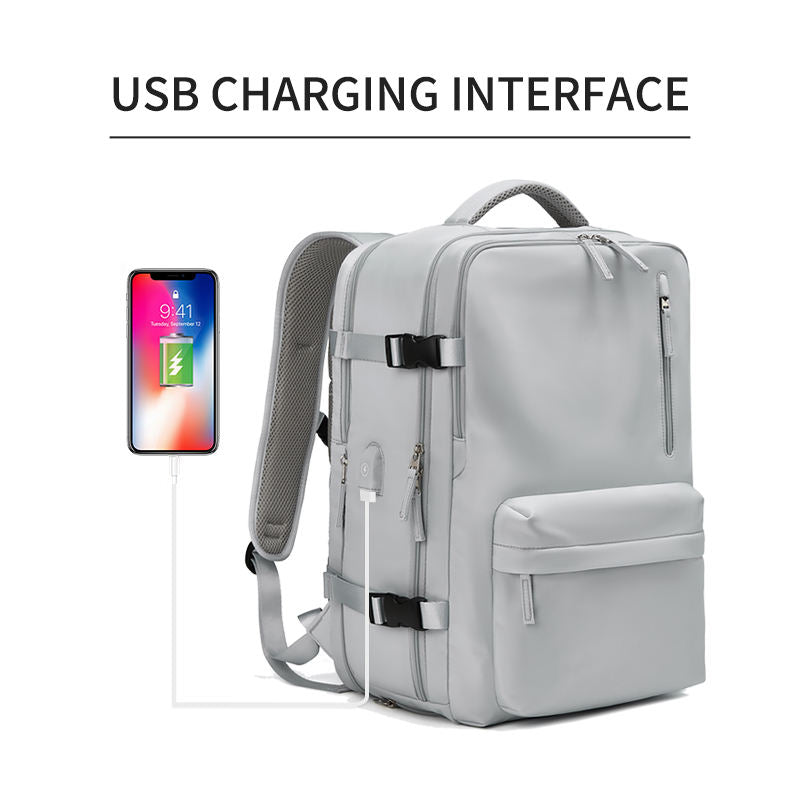 Waterproof 18 Inch Laptop Backpacks School Bags with usb Dily Life Vintage Unisex Leather Student Backpack for Men - V.I.P Digital Presence