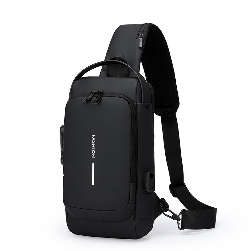 Waterproof Anti Theft Designer Password Lock Bag Usb Crossbody Sling Bags For Men Chest Bags - V.I.P Digital Presence