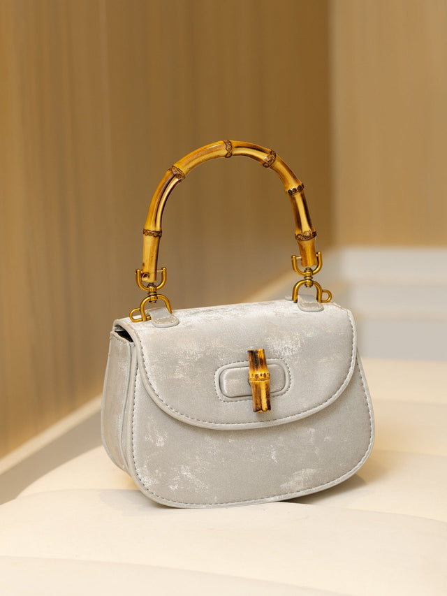Western style bamboo joint handbag versatile commuting bag single shoulder crossbody saddle bag - V.I.P Digital Presence
