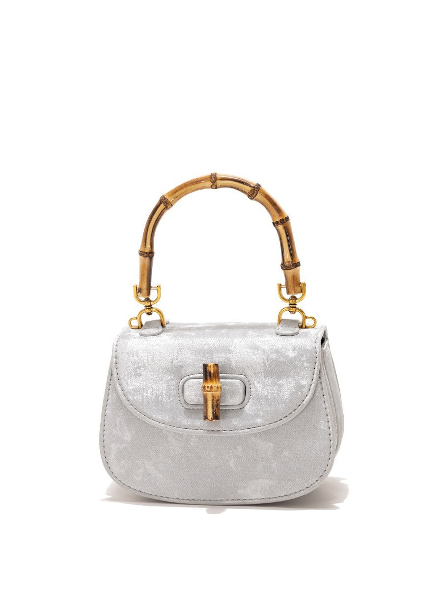 Western style bamboo joint handbag versatile commuting bag single shoulder crossbody saddle bag - V.I.P Digital Presence