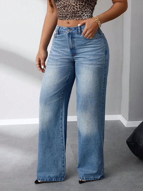 Wide Leg Jeans with Pockets - V.I.P Digital Presence