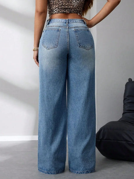 Wide Leg Jeans with Pockets - V.I.P Digital Presence
