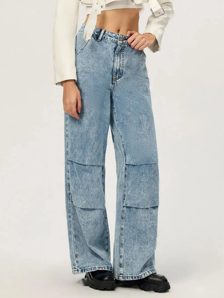 Wide Leg Jeans with Pockets - V.I.P Digital Presence