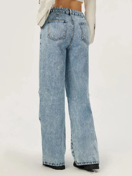 Wide Leg Jeans with Pockets - V.I.P Digital Presence